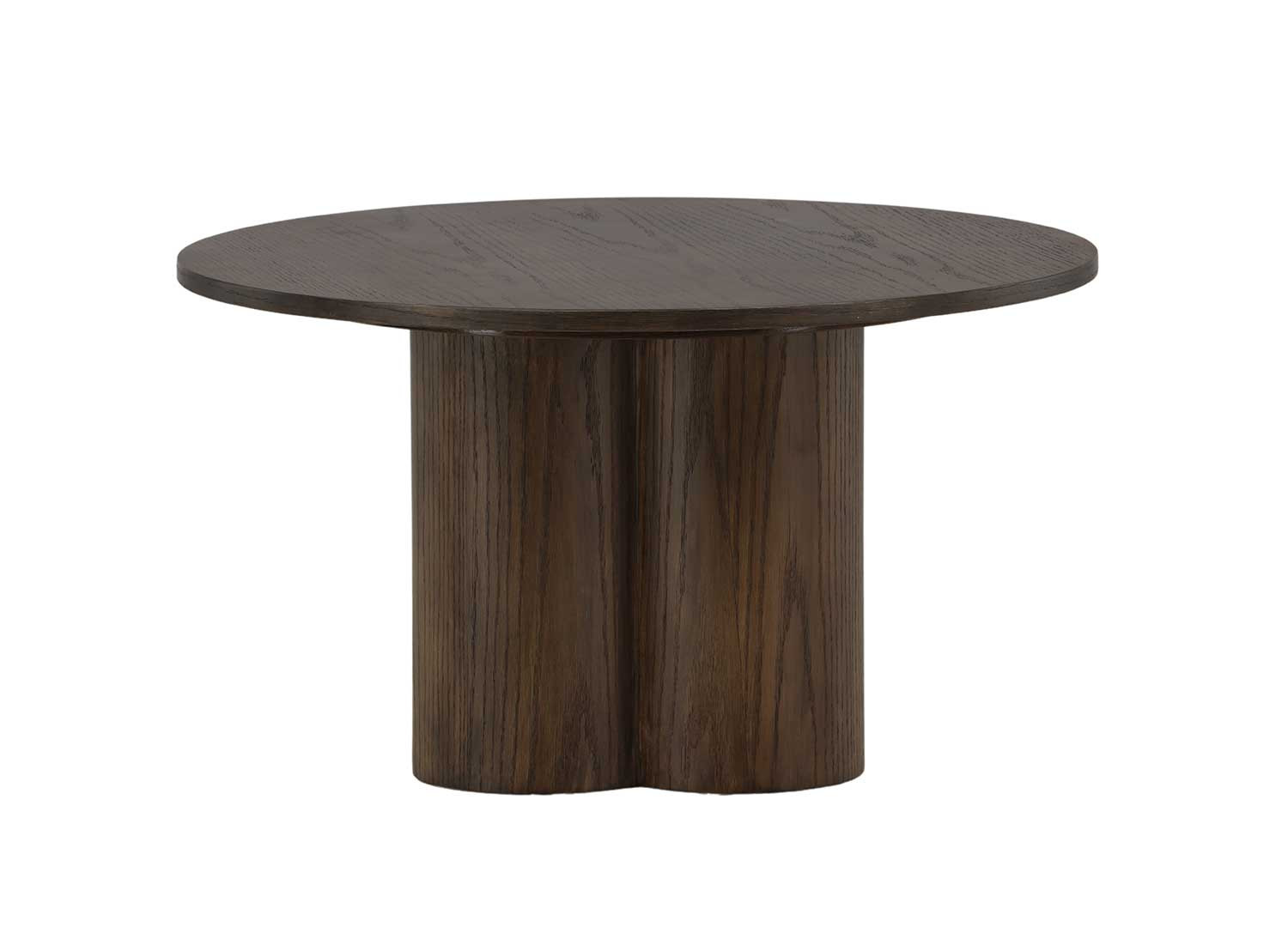 Table basse ronde bois moka moderne