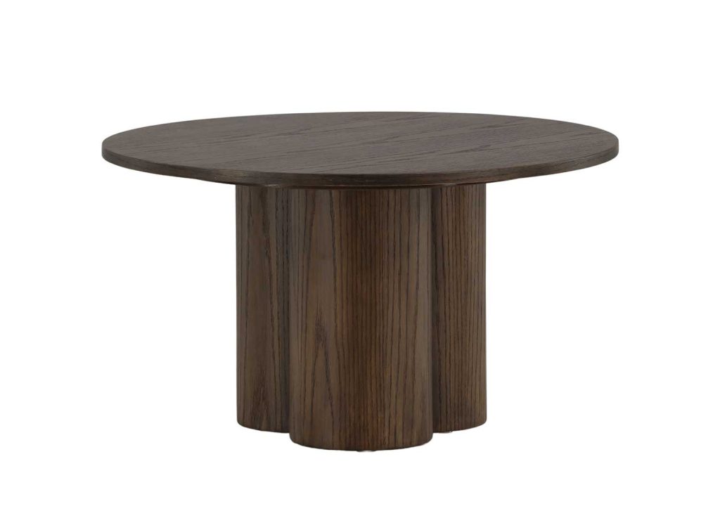 Table basse ronde bois moka moderne