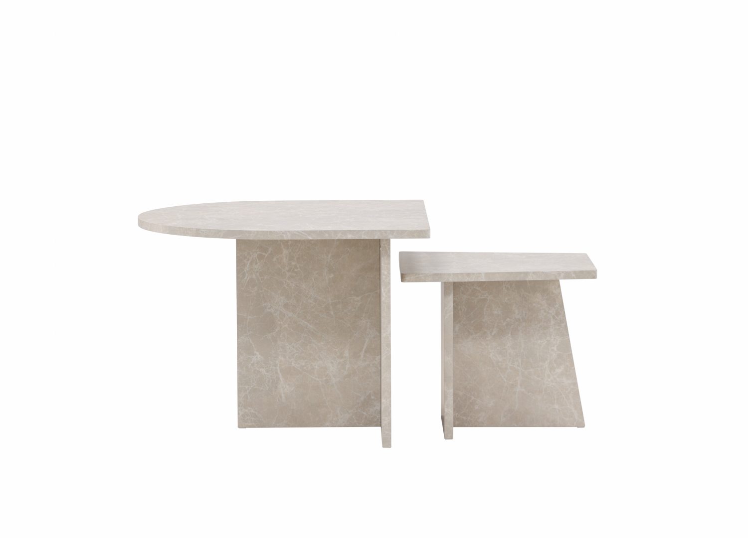 Table basse Sala effet marbre beige sur fond blanc