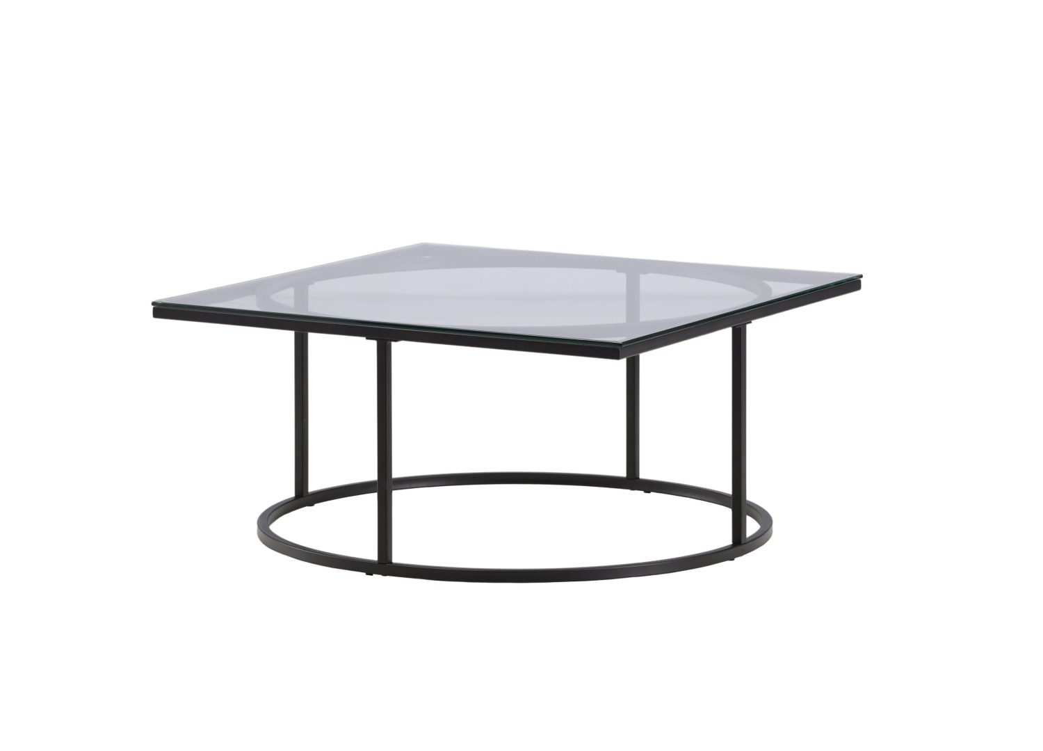 Vue produit de la table basse Skanör noir en verre