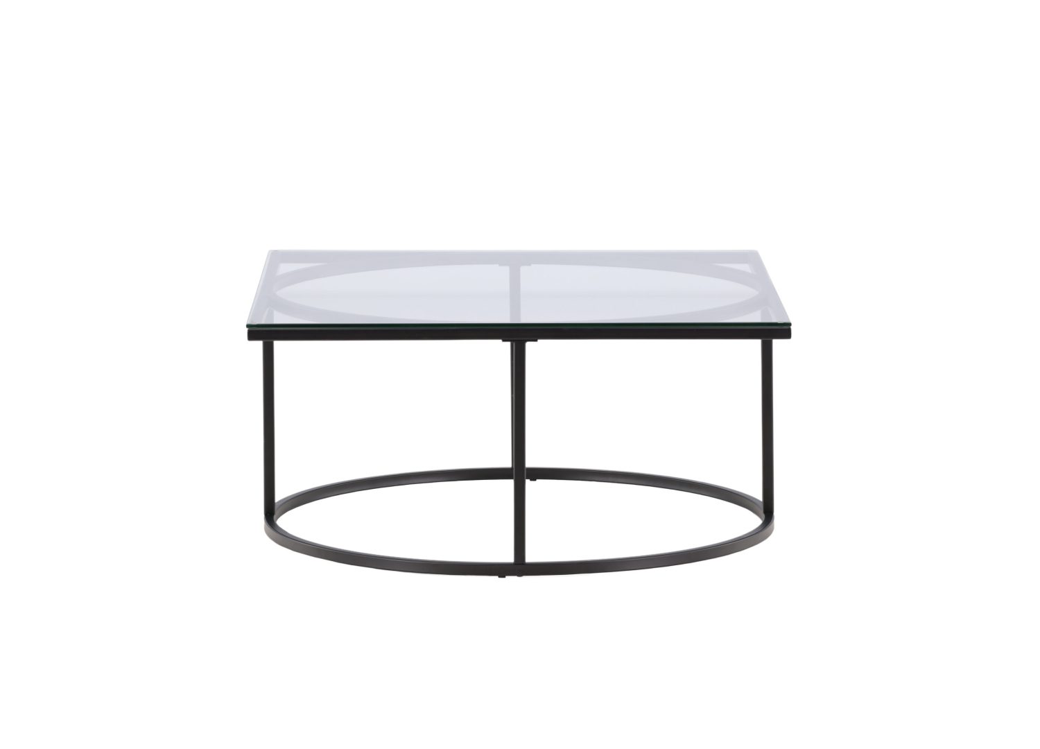 Vue produit de la table basse Skanör noir en verre
