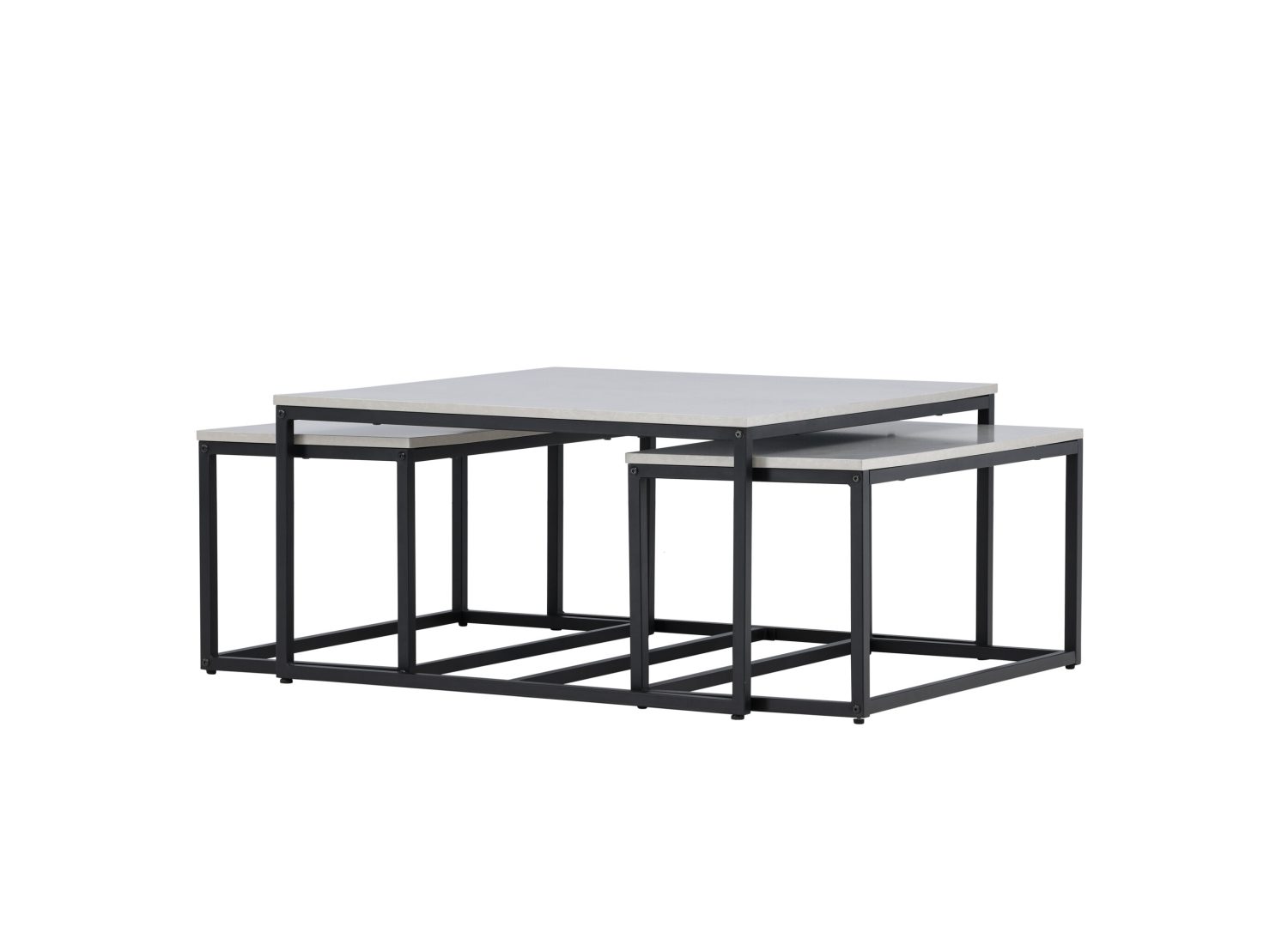 Vue produit de la table basse Solna gris en effet pierre