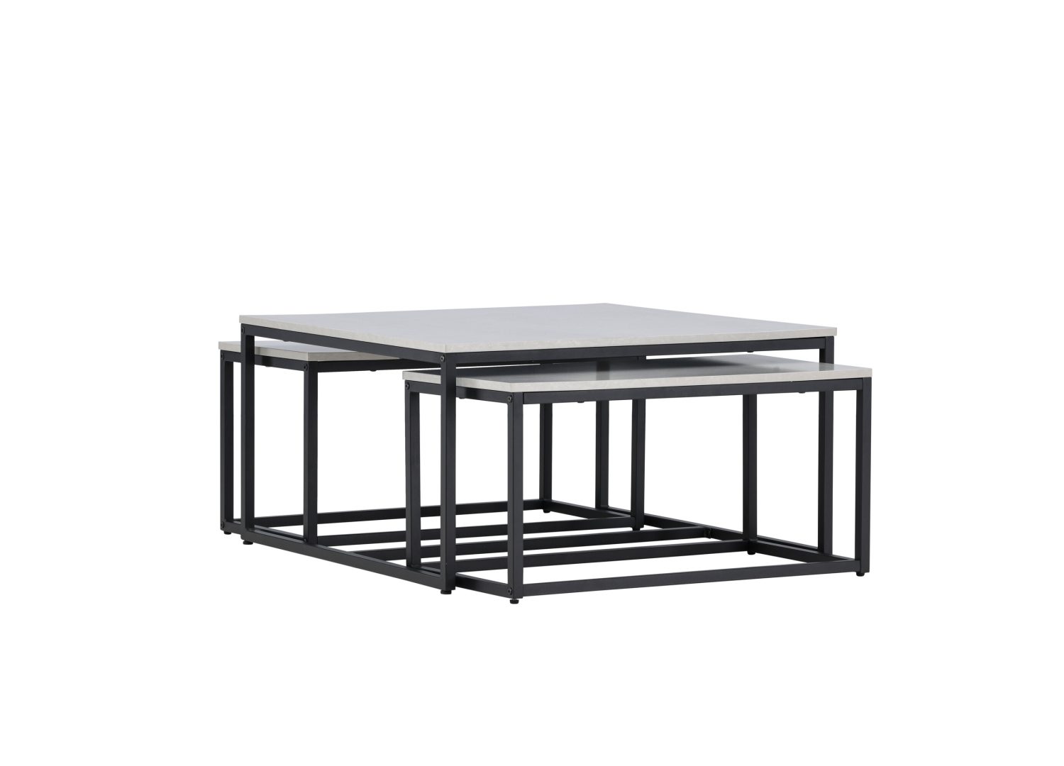 Vue produit de la table basse Solna gris en effet pierre