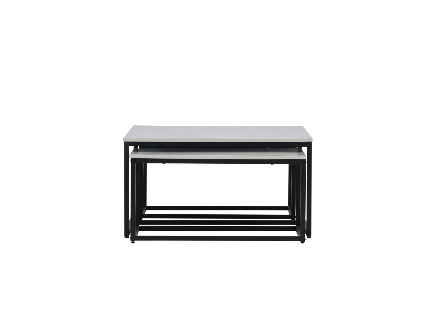Vue produit de la table basse Solna gris en effet pierre