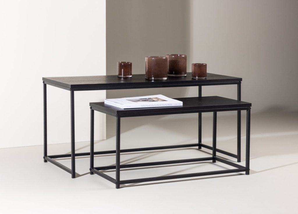 Vue produit de la table basse Staal noir en MDF