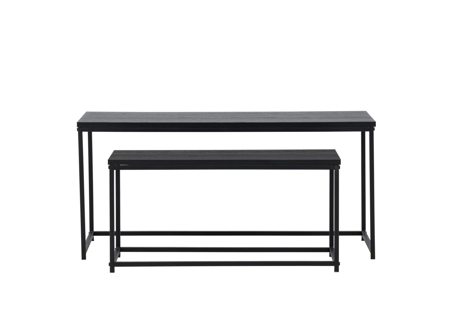 Tables basses gigognes Staal MDF noir sur fond blanc