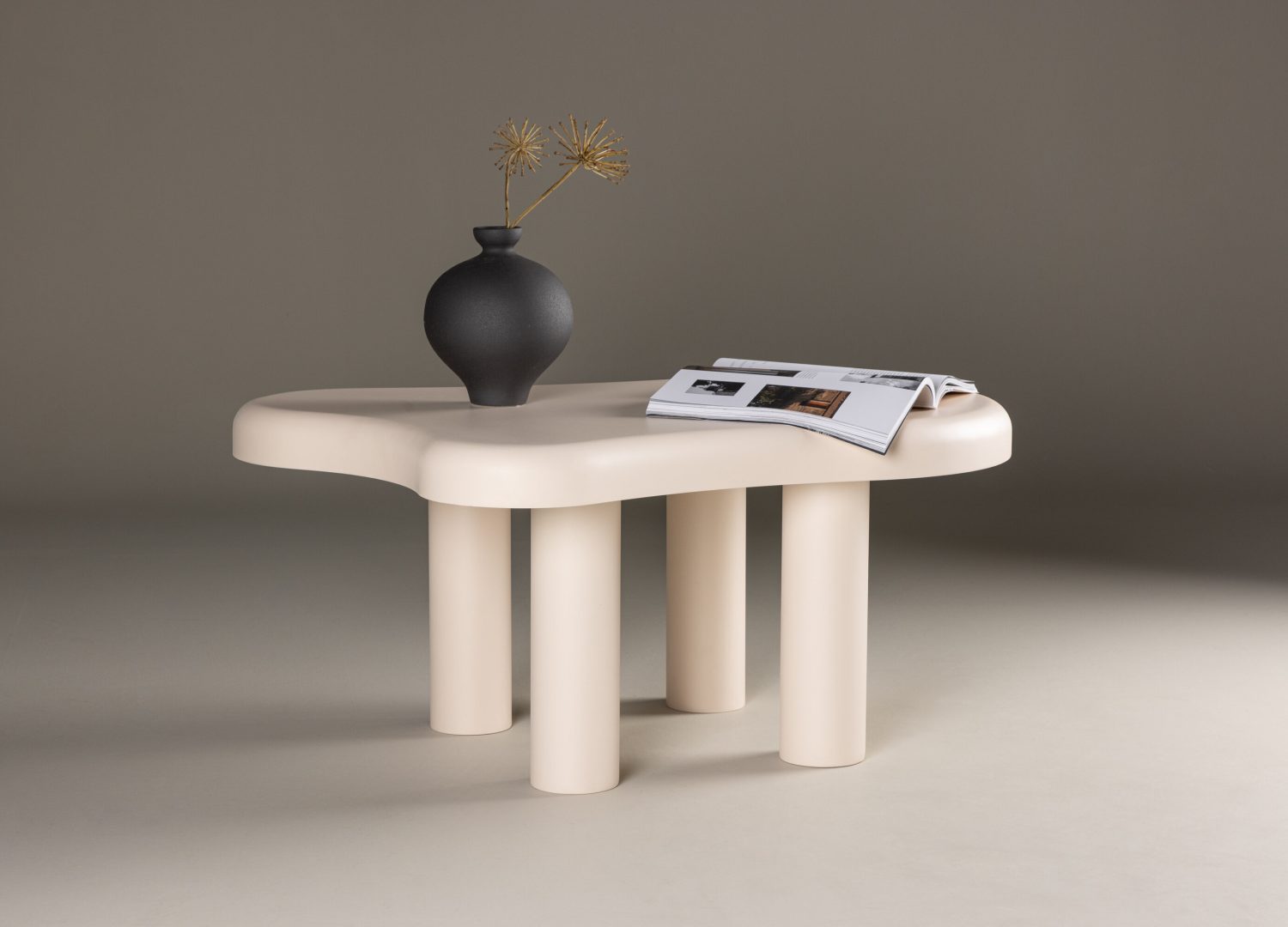 Table basse Strömstad blanc dans un salon contemporain