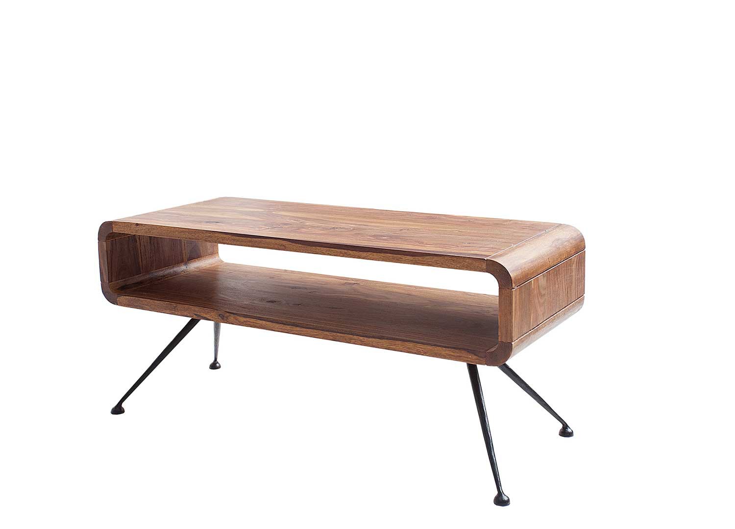 Table basse style rétro bois massif sesham 100 cm