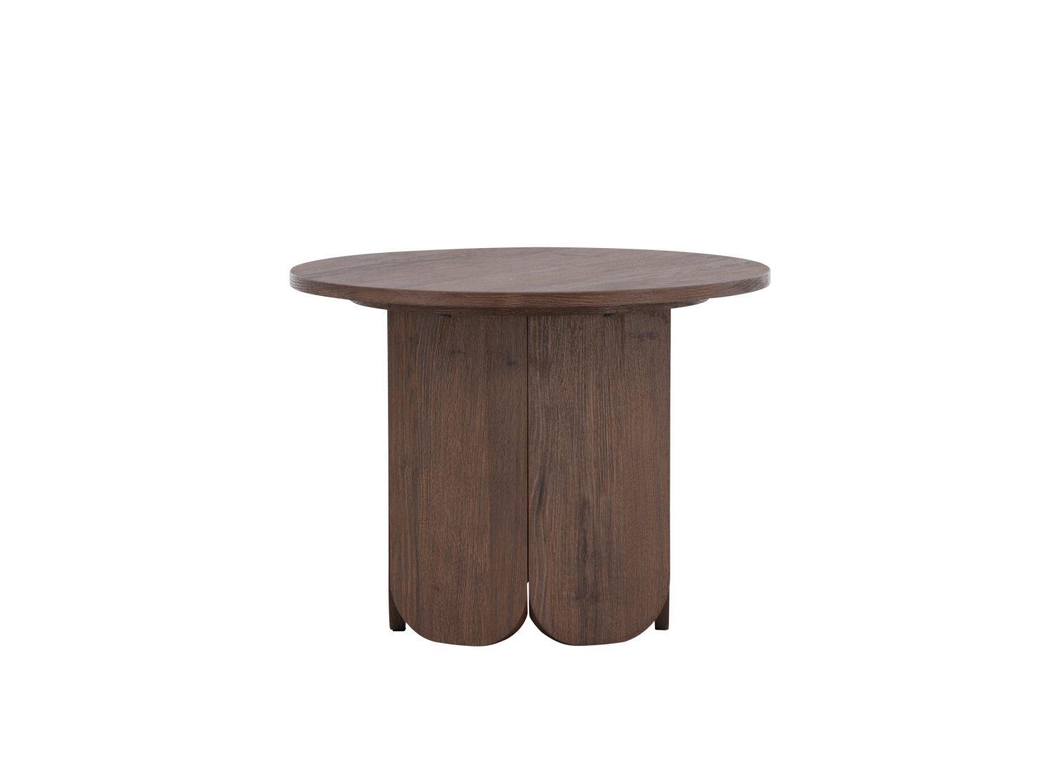 Table basse ronde Tekla MDF moka 60 cm sur fond blanc