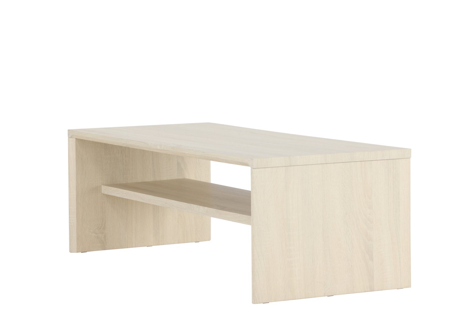 Vue produit de la table basse Telemarket blanchi en MDF