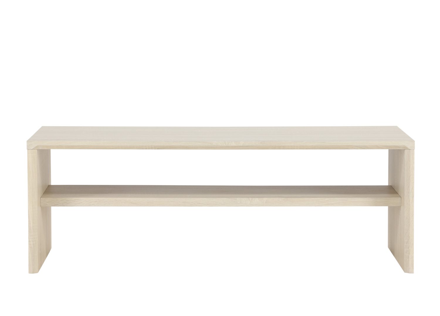 Table basse Telemarket MDF blanchi 110 cm sur fond blanc