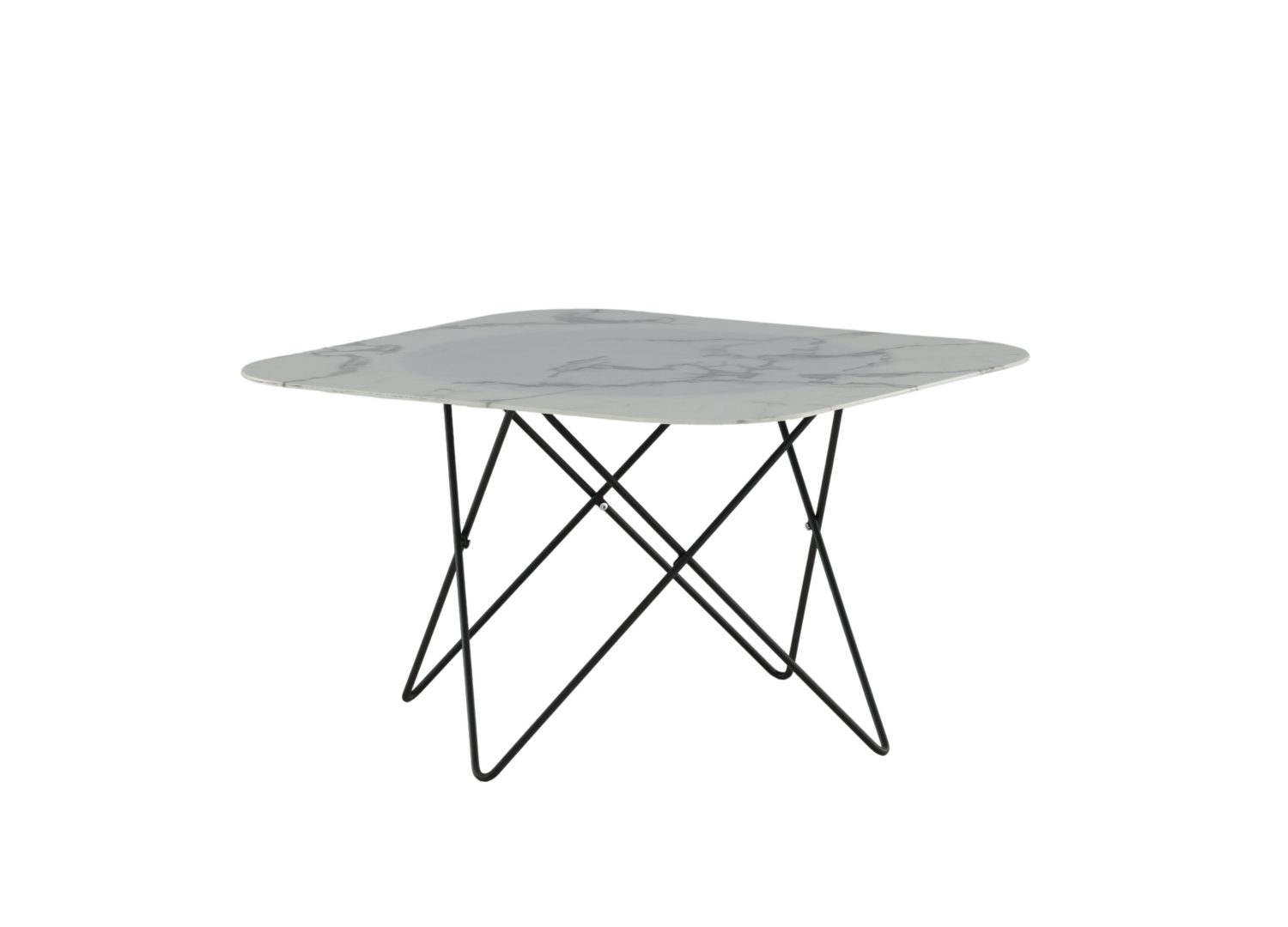 Vue produit de la table basse Tristar blanc en verre