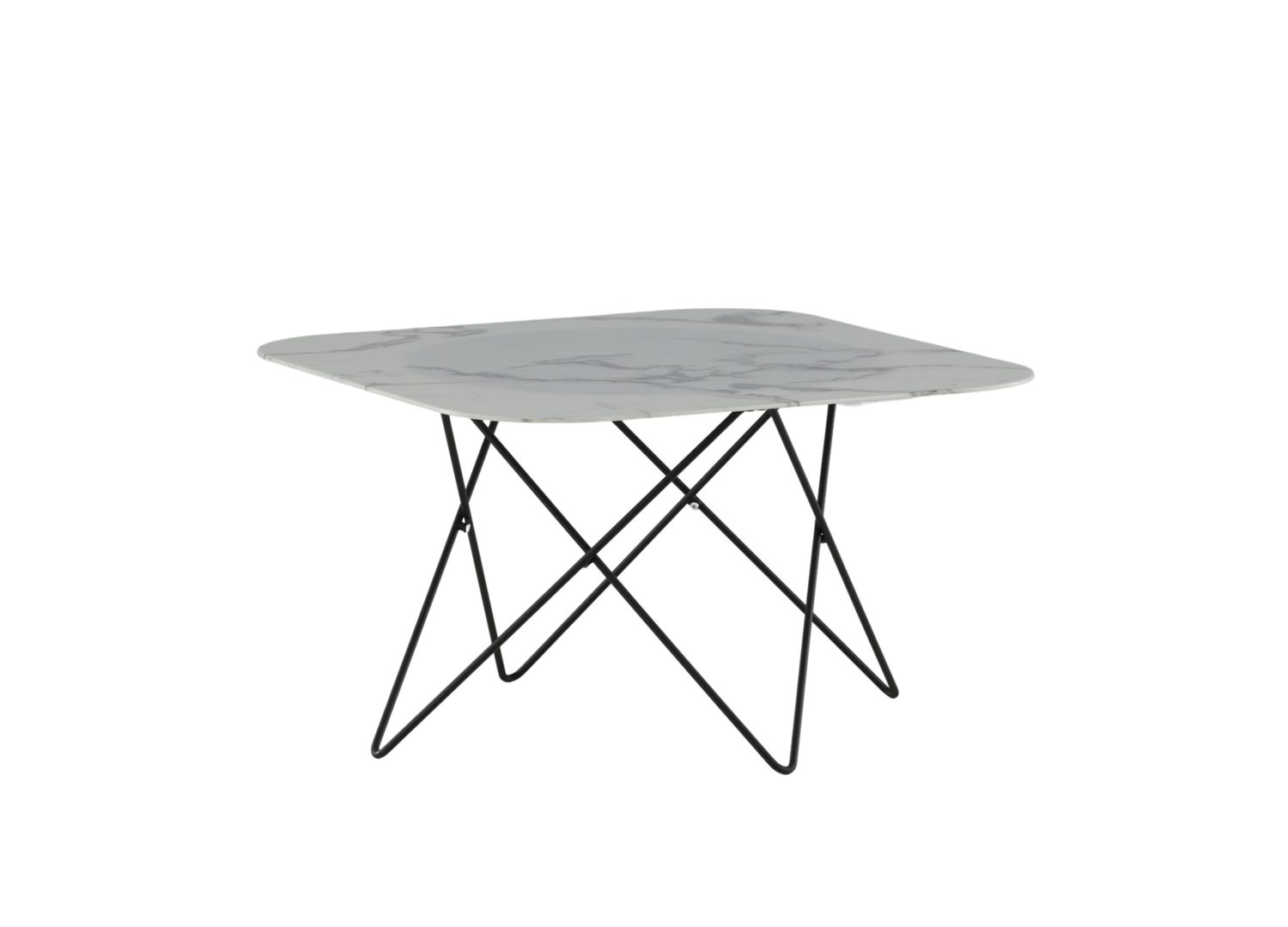 Vue produit de la table basse Tristar blanc en verre