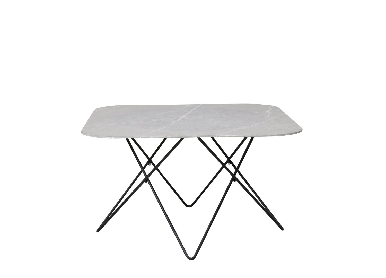 Table basse carrée Tristar verre gris 80 cm sur fond blanc