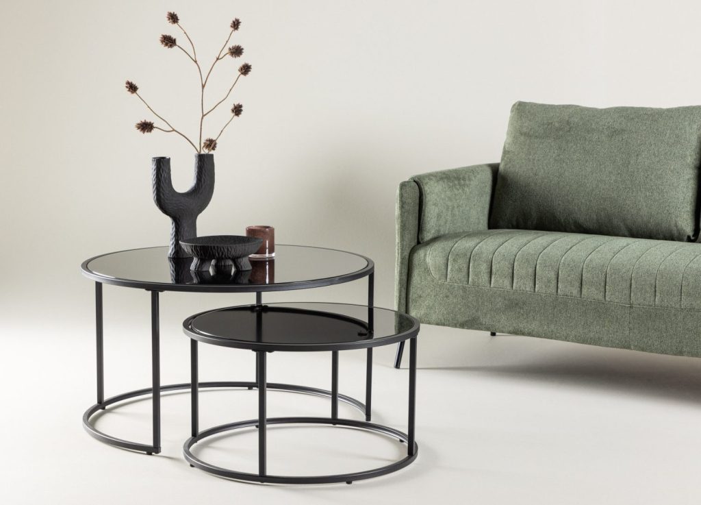 Table basse Twin noir dans un salon contemporain
