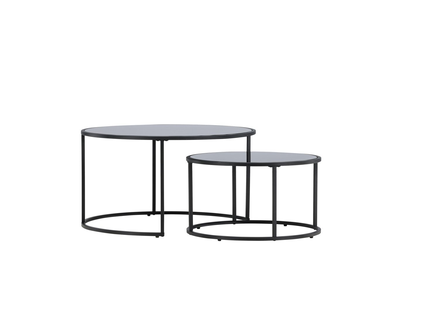 Vue produit de la table basse Twin noir en MDF
