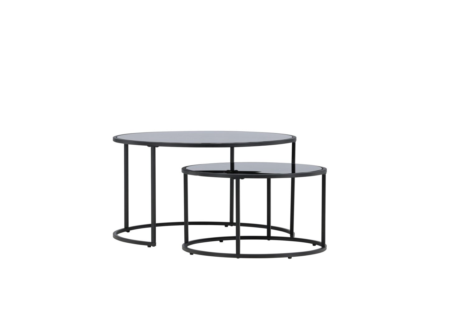 Vue produit de la table basse Twin noir en MDF