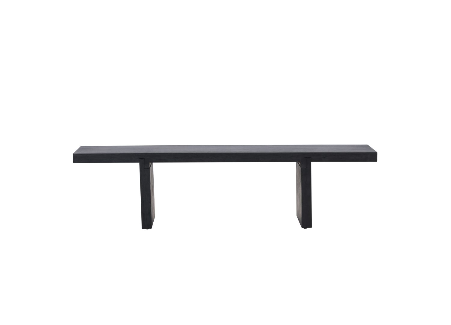 Table basse Yakunik hévéa noir 120 cm sur fond blanc