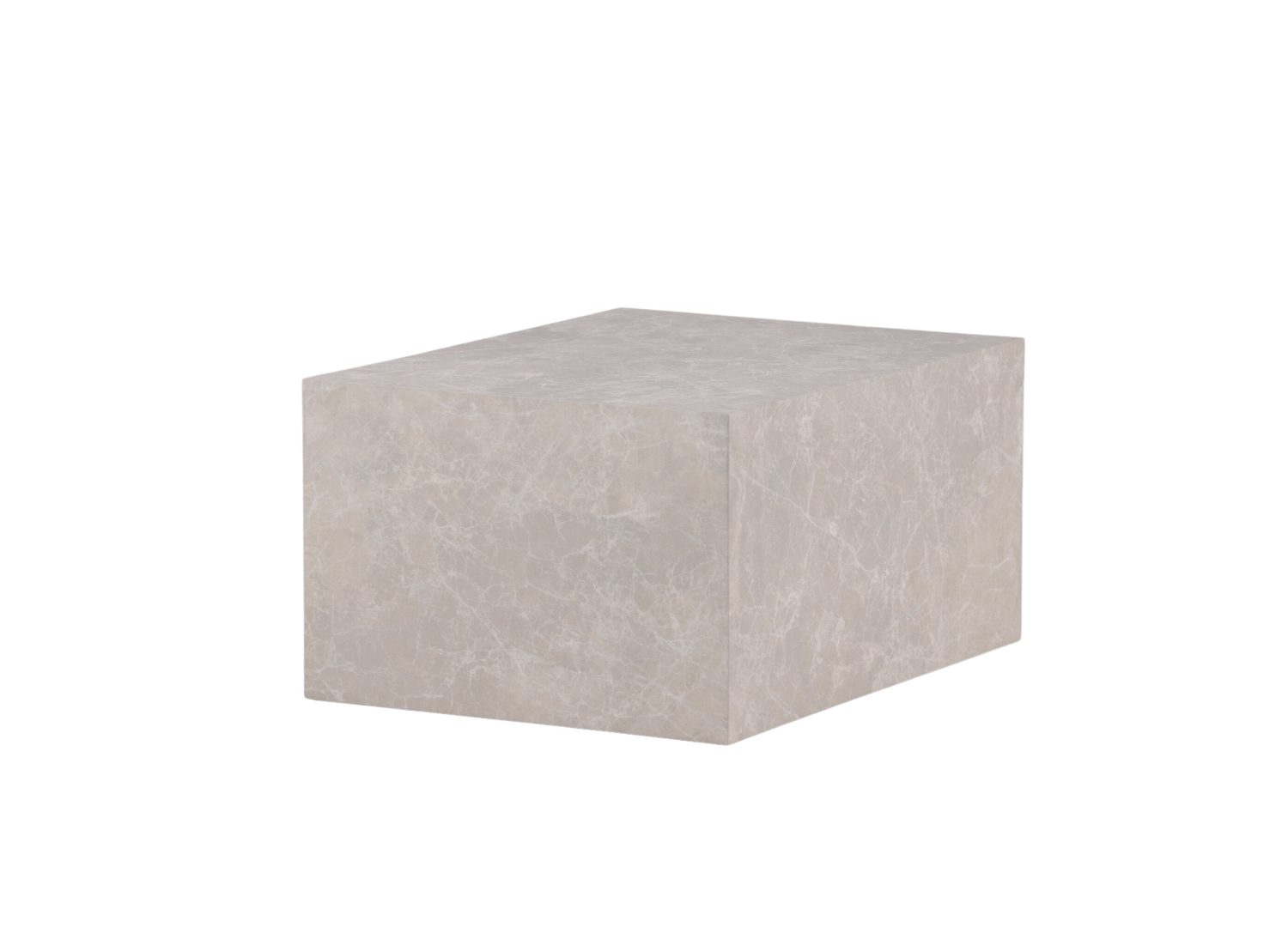 Vue produit de la table basse York beige en effet marbre
