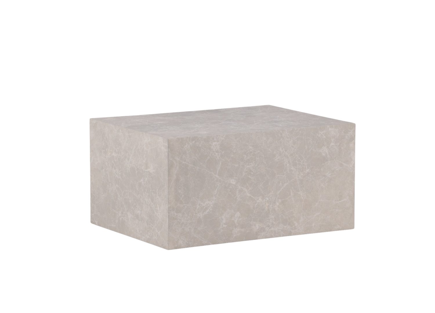 Vue produit de la table basse York beige en effet marbre