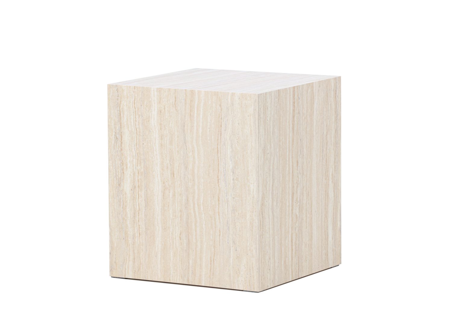 Vue produit de la table basse York beige en effet travertin