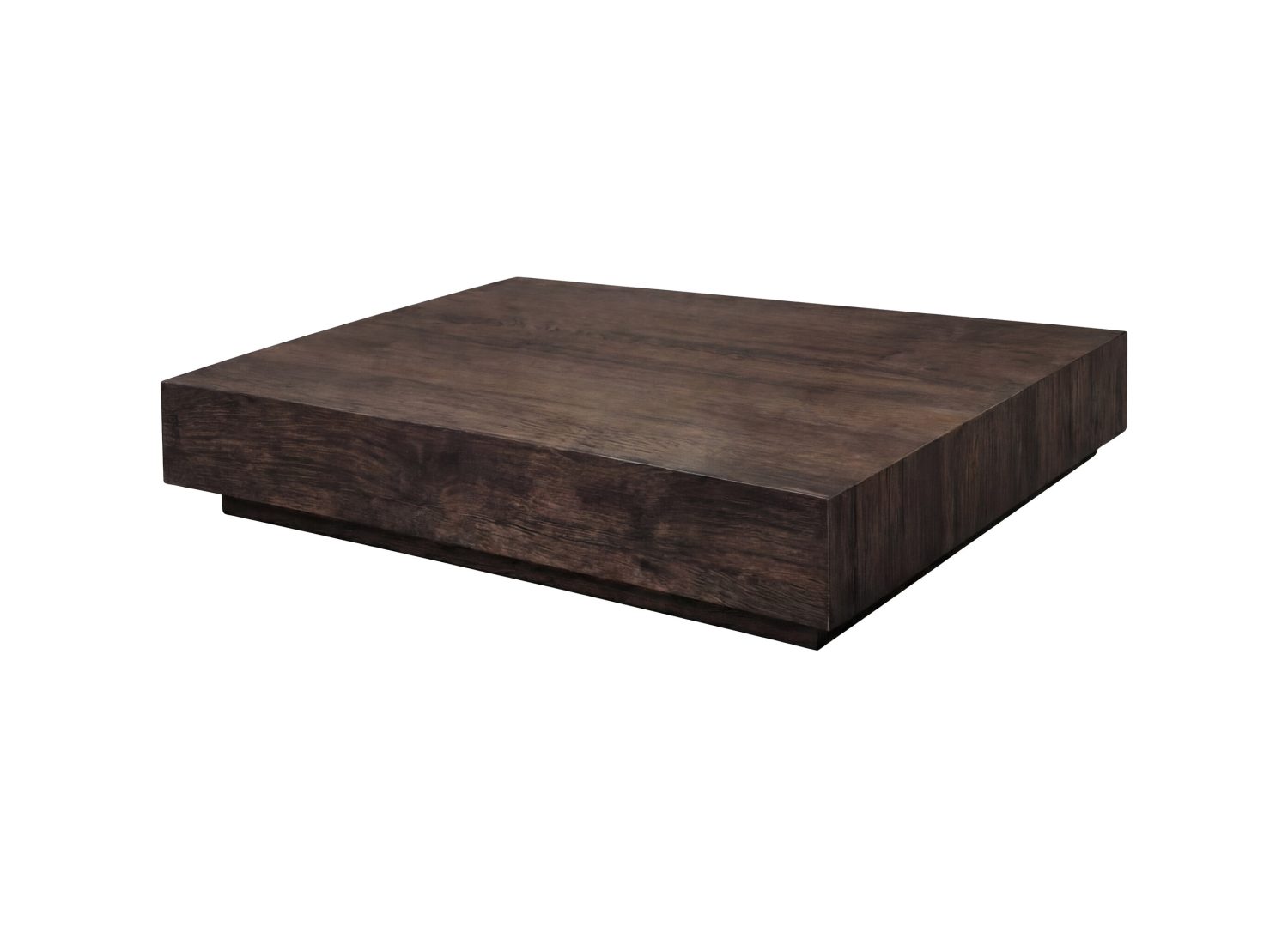 Table basse carrée York MDF moka 80 cm sur fond blanc