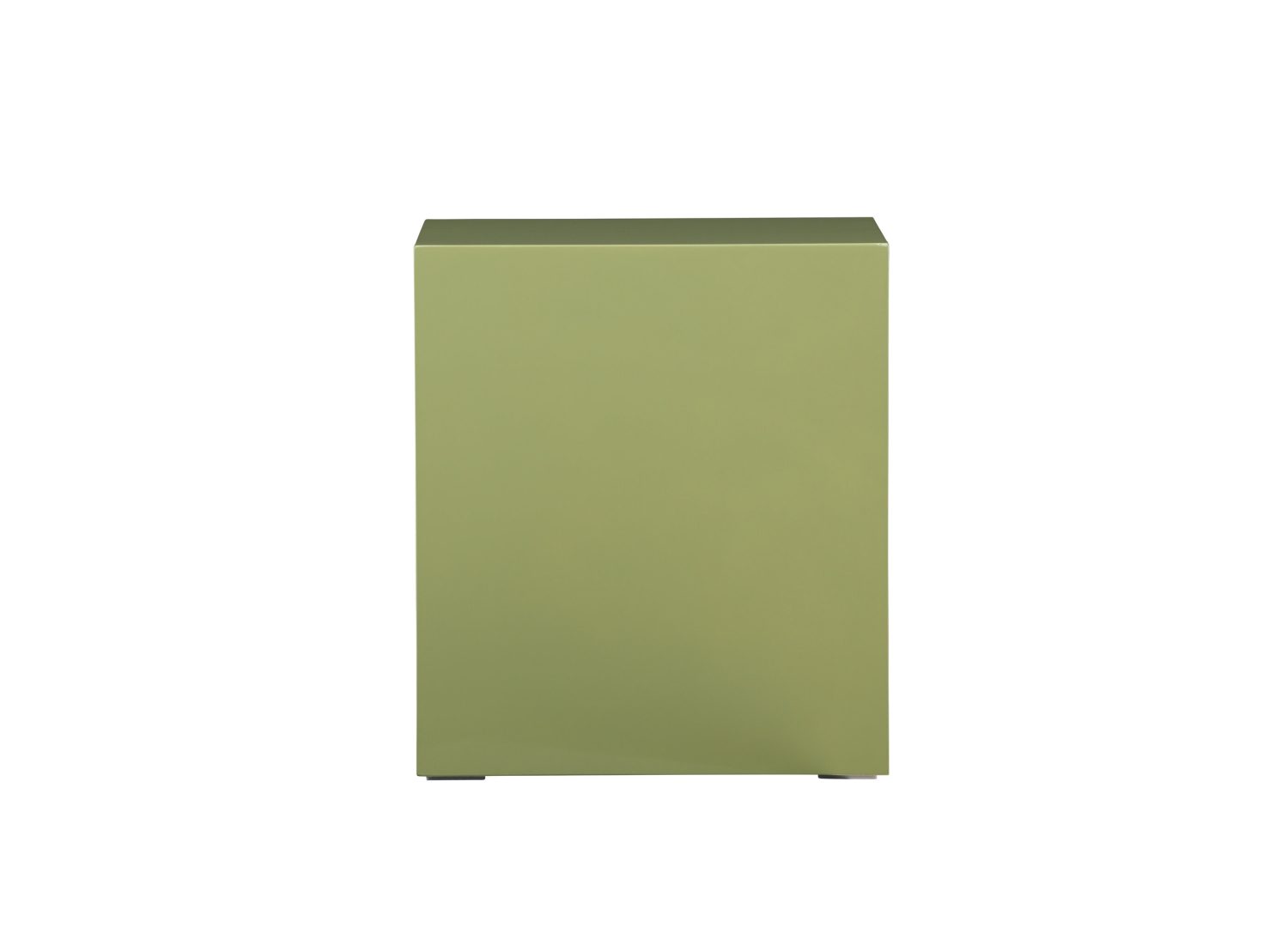 Table basse carrée York MDF vert clair 40 cm sur fond blanc
