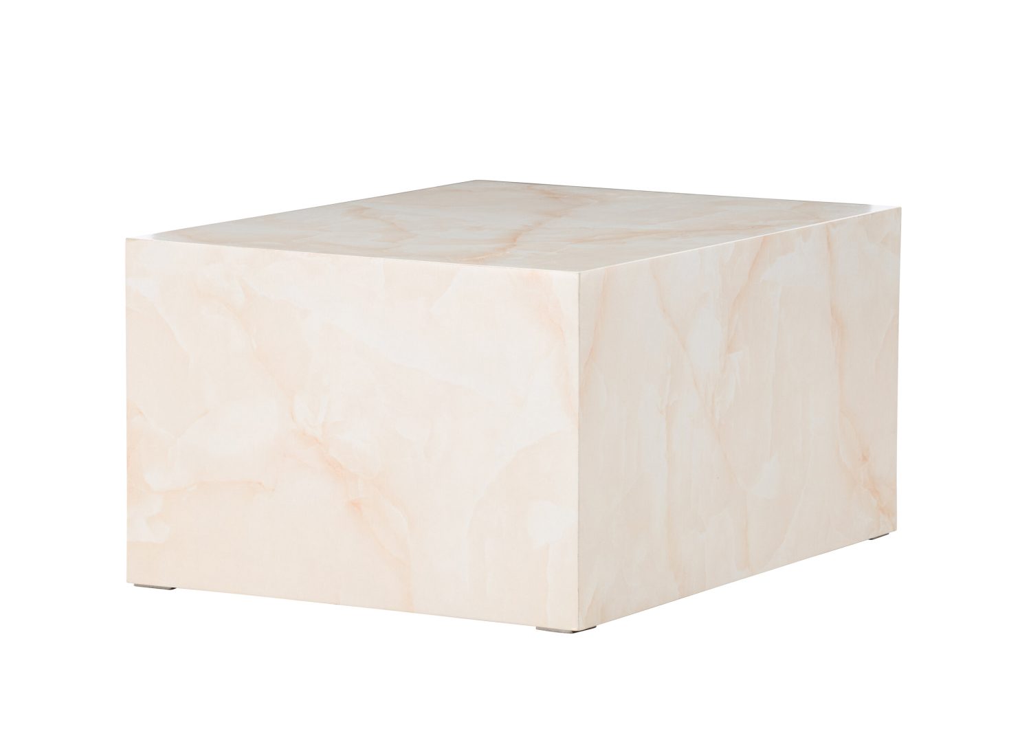 Vue produit de la table basse York jaune clair en effet marbre