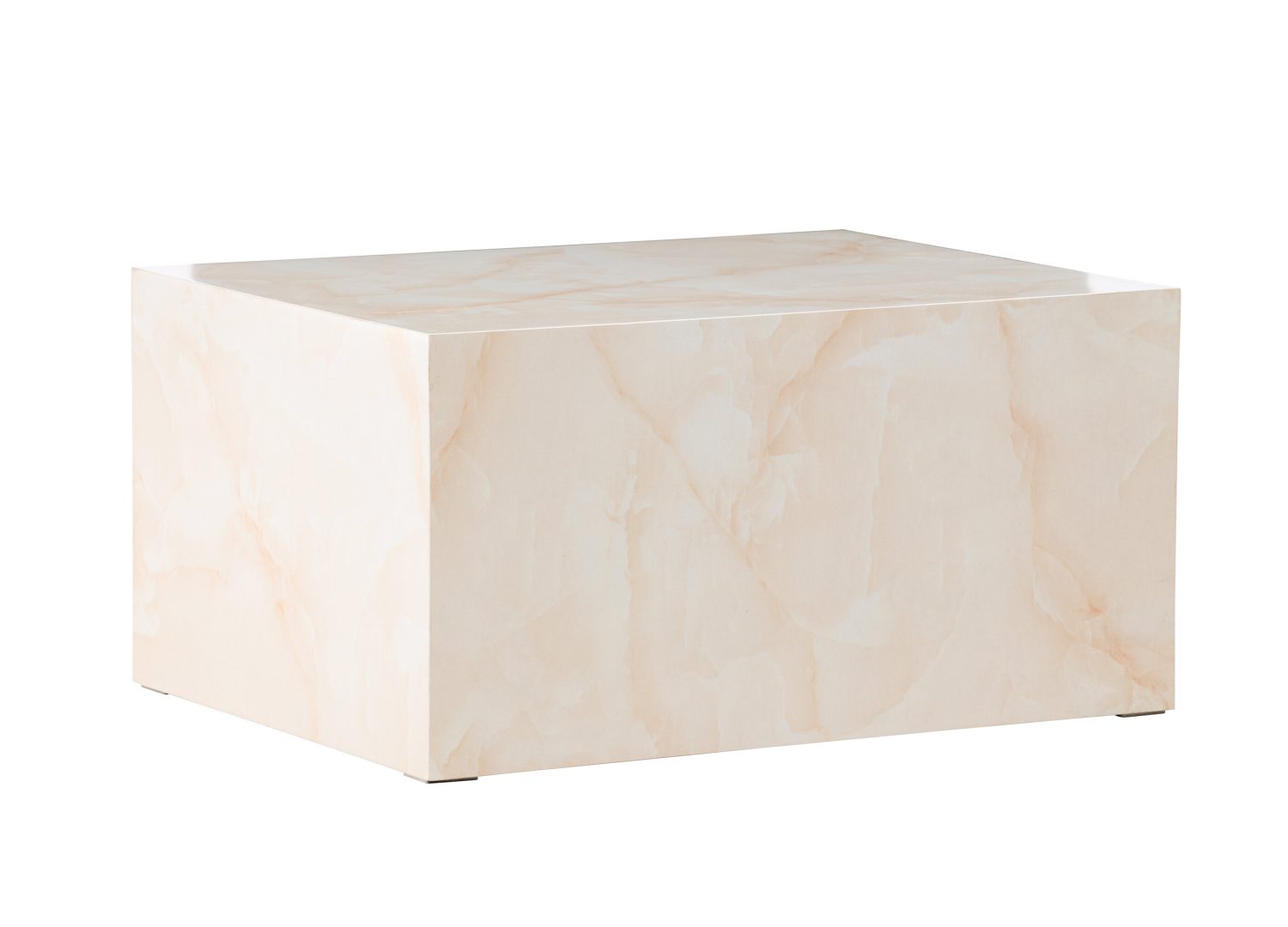 Vue produit de la table basse York jaune clair en effet marbre