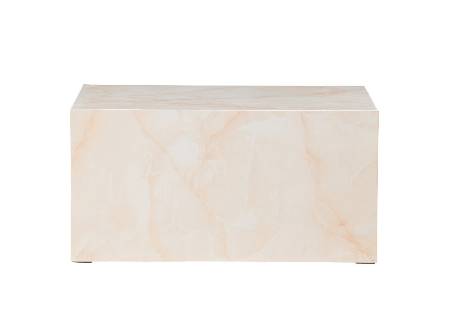 Vue produit de la table basse York jaune clair en effet marbre