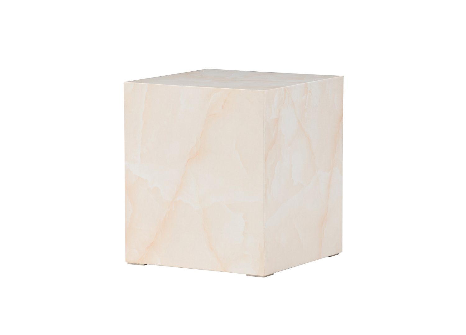 Vue produit de la table basse York jaune clair en effet marbre