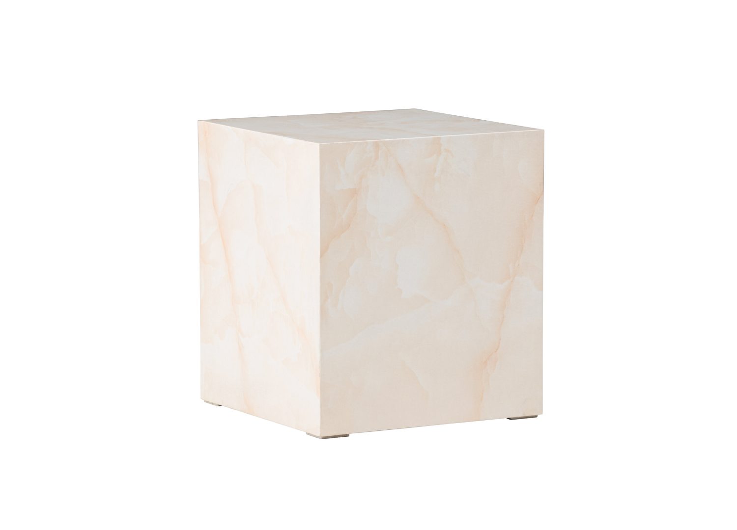 Vue produit de la table basse York jaune clair en effet marbre