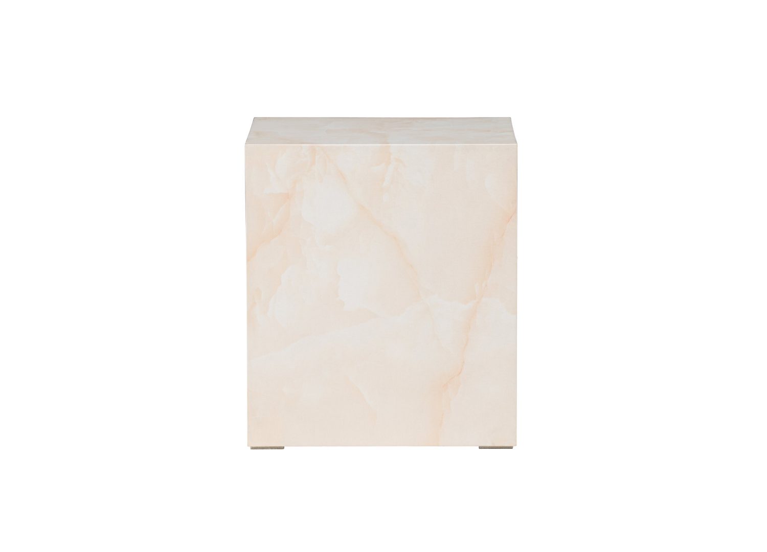 Vue produit de la table basse York jaune clair en effet marbre