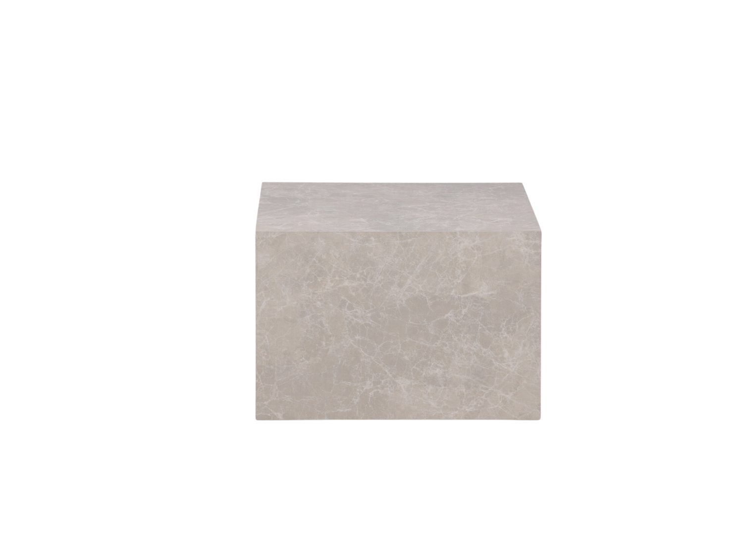 Table basse York effet marbre beige 80 cm sur fond blanc