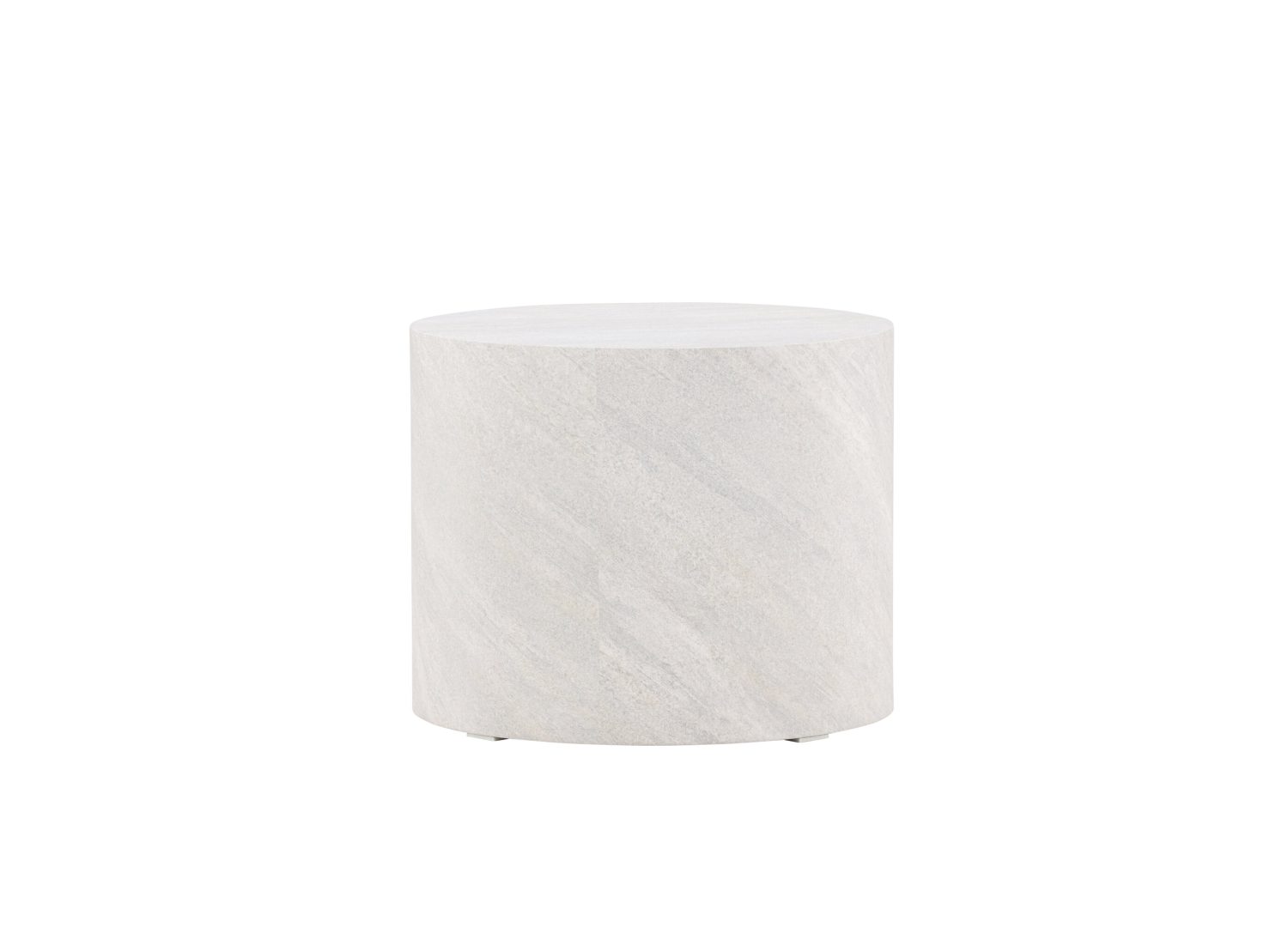 Table basse ronde York effet béton gris 50 cm sur fond blanc
