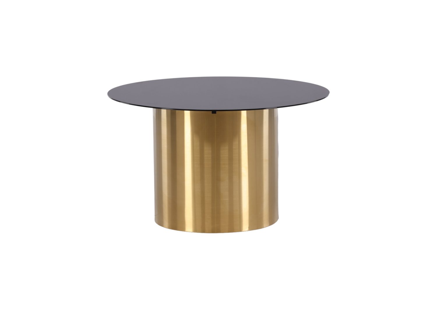 Vue produit de la table basse Ystad noir en verre fumé