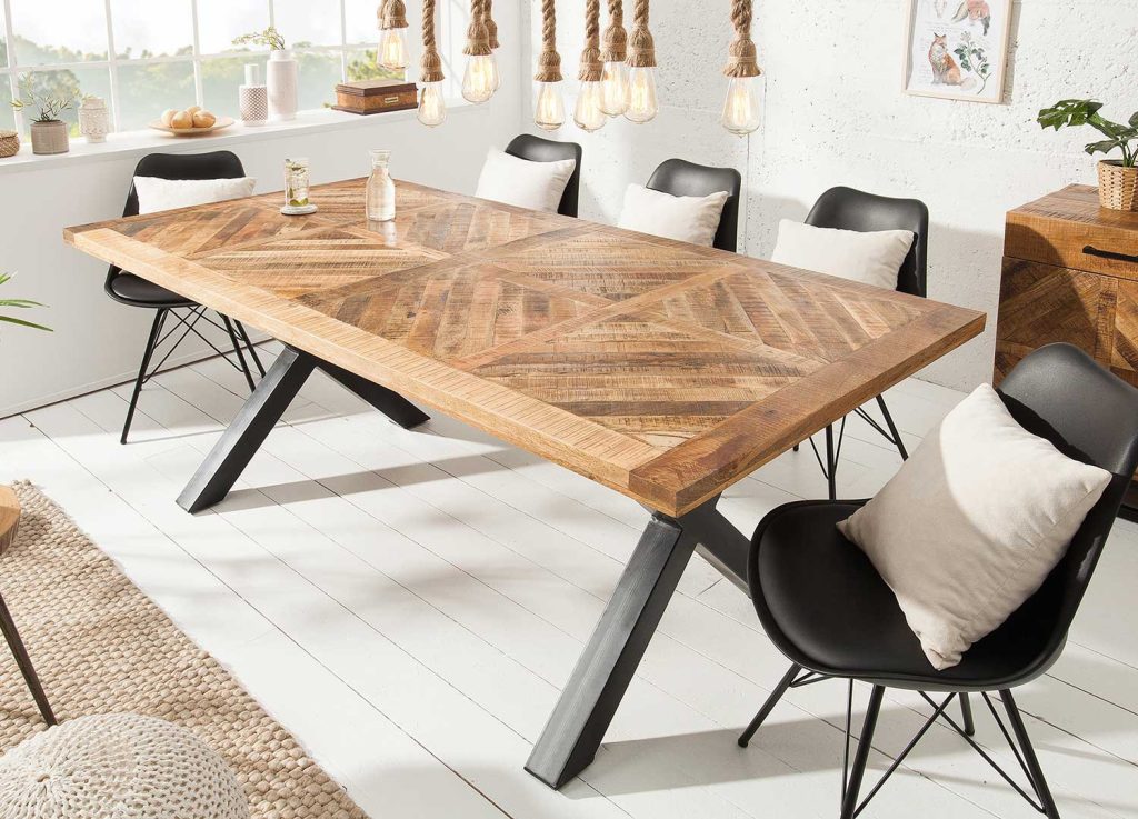 Table bois massif de manguier contemporaine