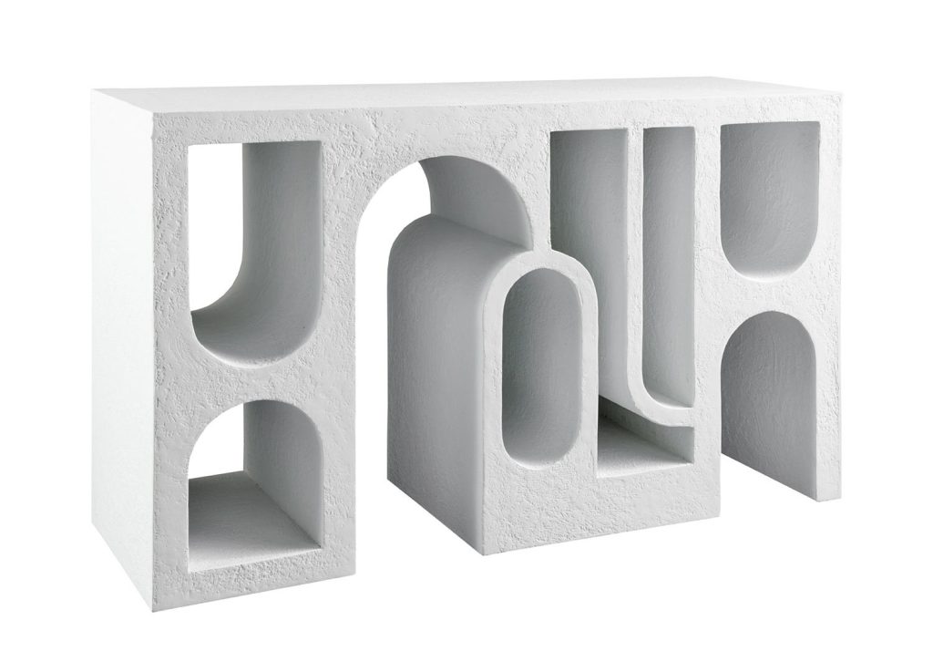 Table console 120 cm blanche géométrique