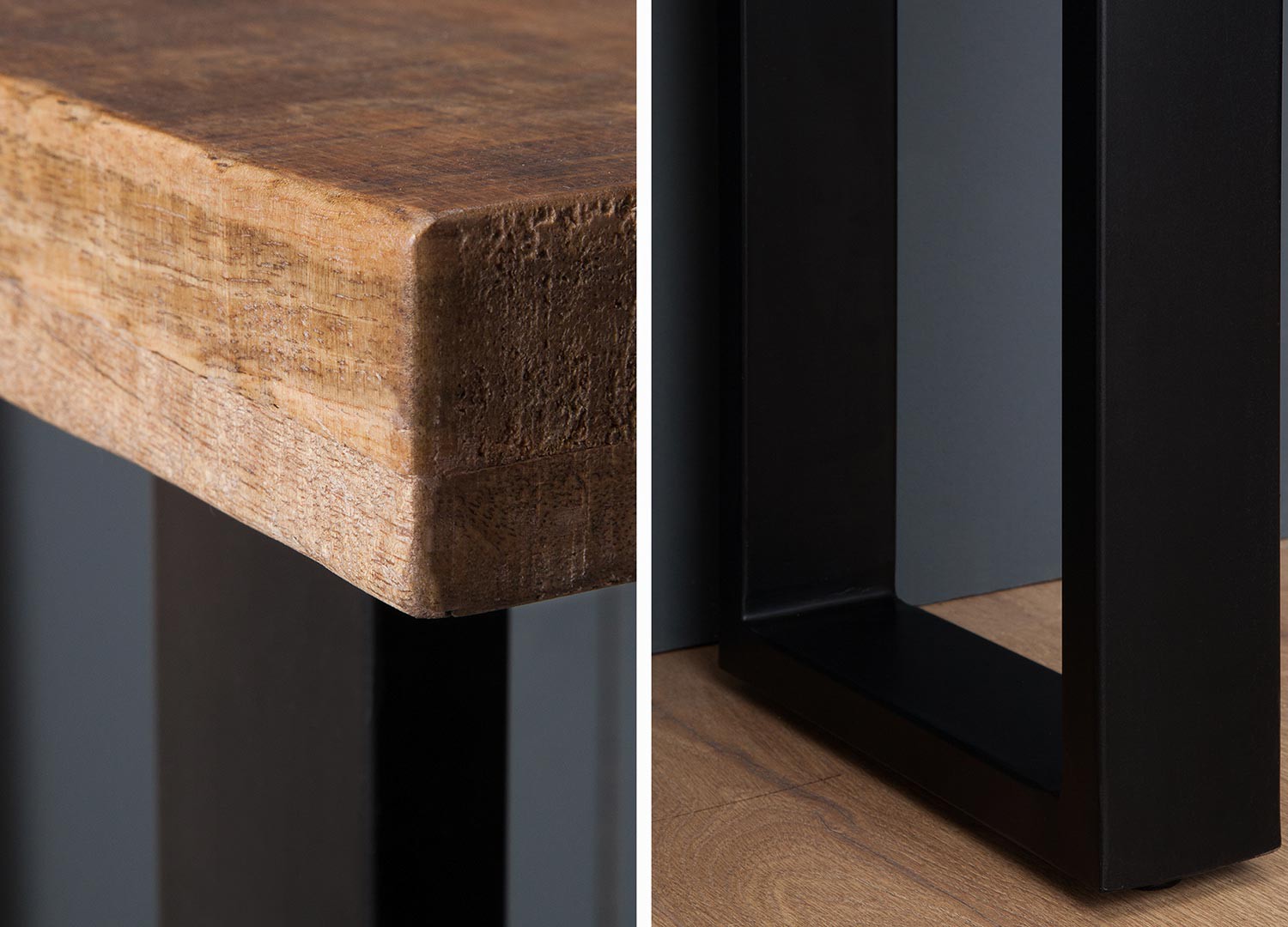 Table console design bois massif 115 cm
