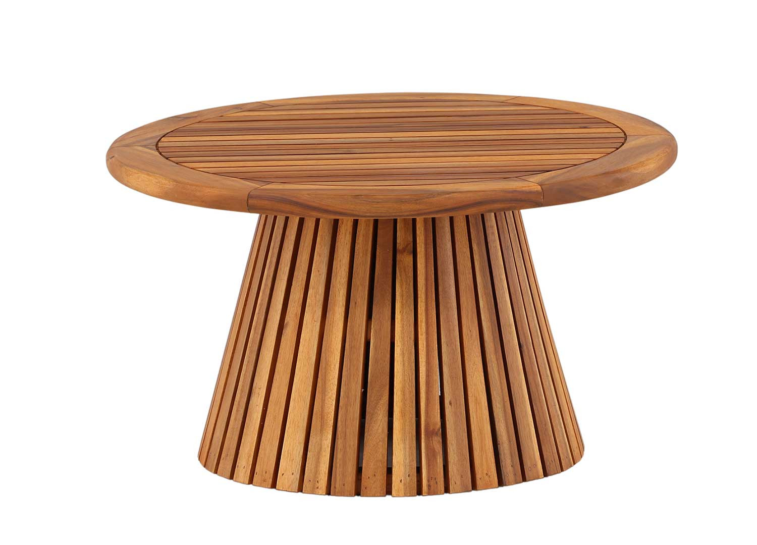 Table d'appoint de jardin ronde en acacia