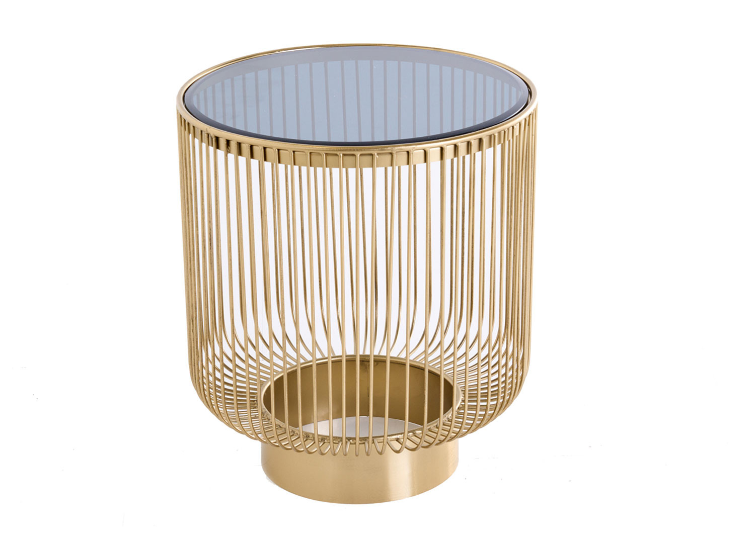 Table d'appoint design verre noir et doré