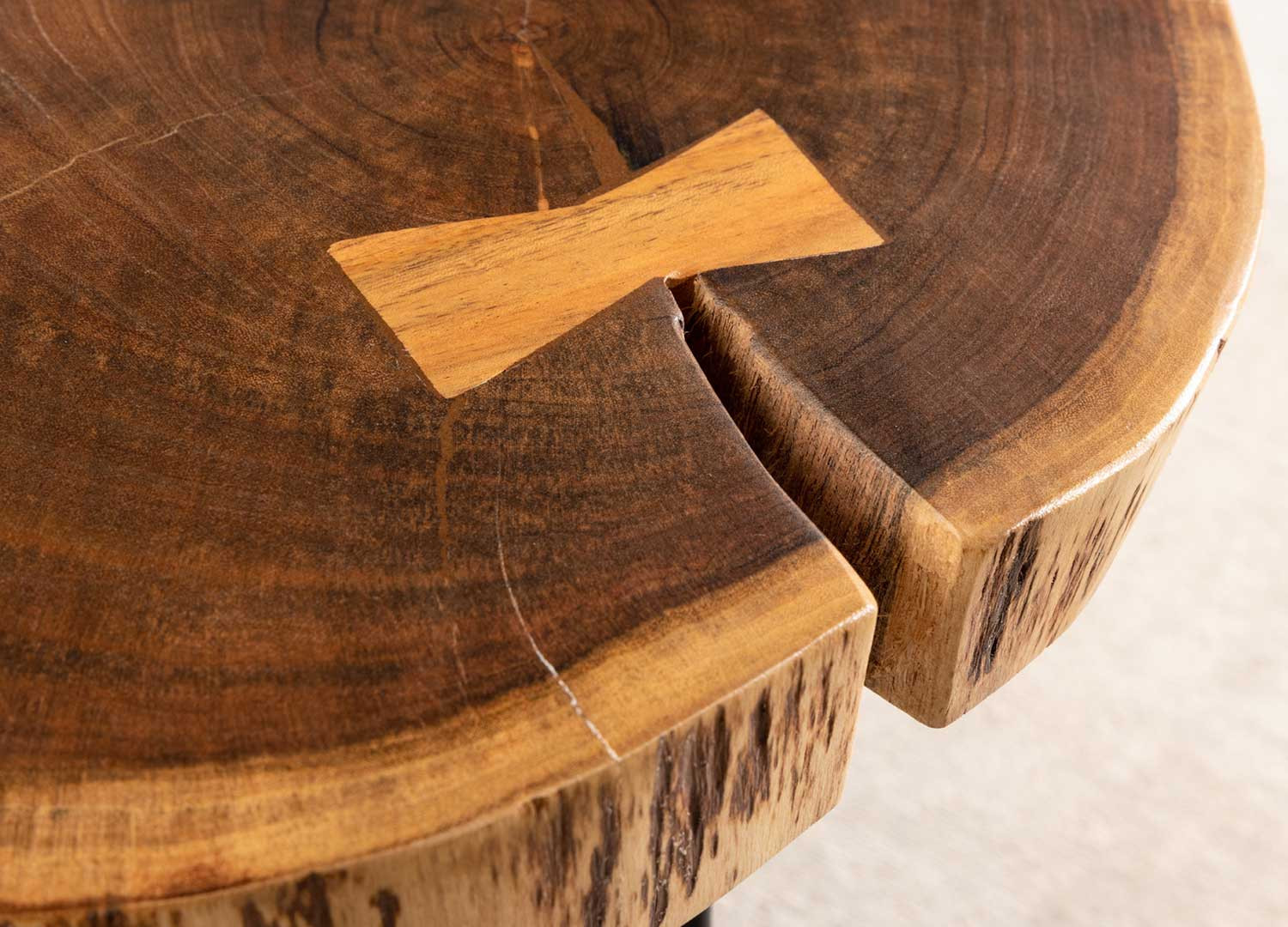 Table d'appoint ronde bois d'acacia 40 cm