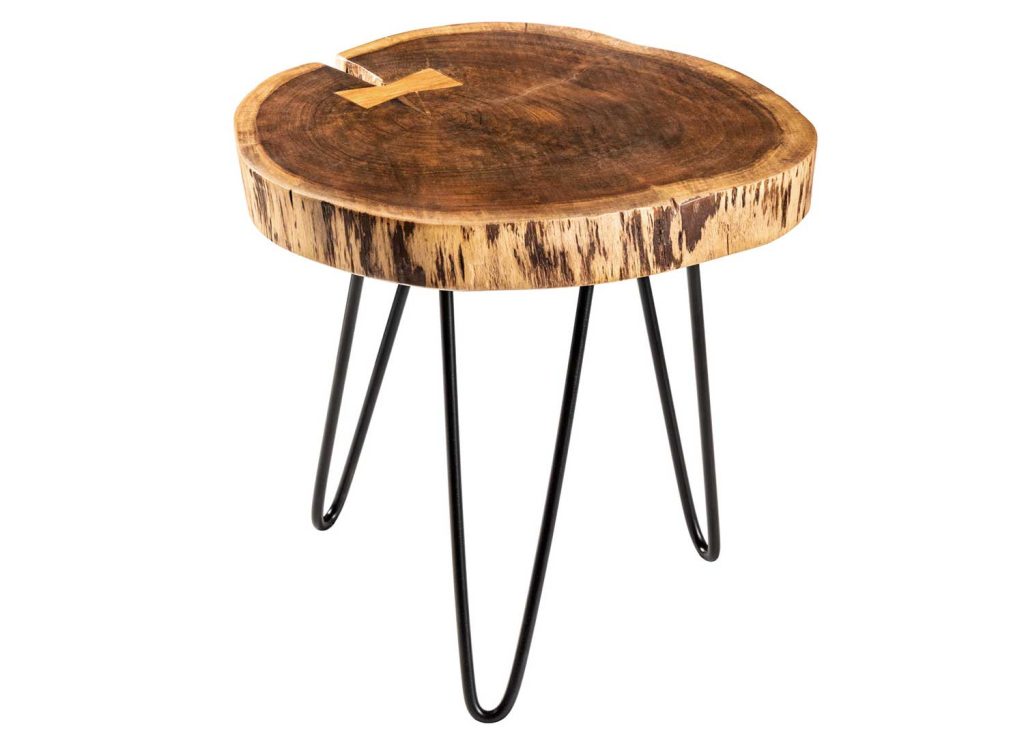 Table d'appoint ronde bois d'acacia 40 cm