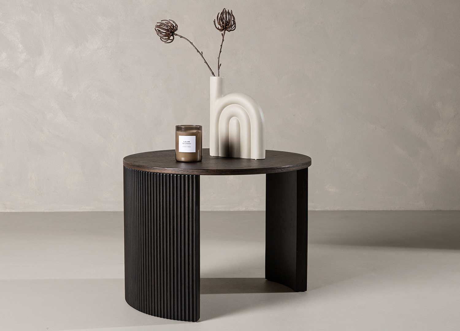 Table d'appoint ronde moka 60 cm