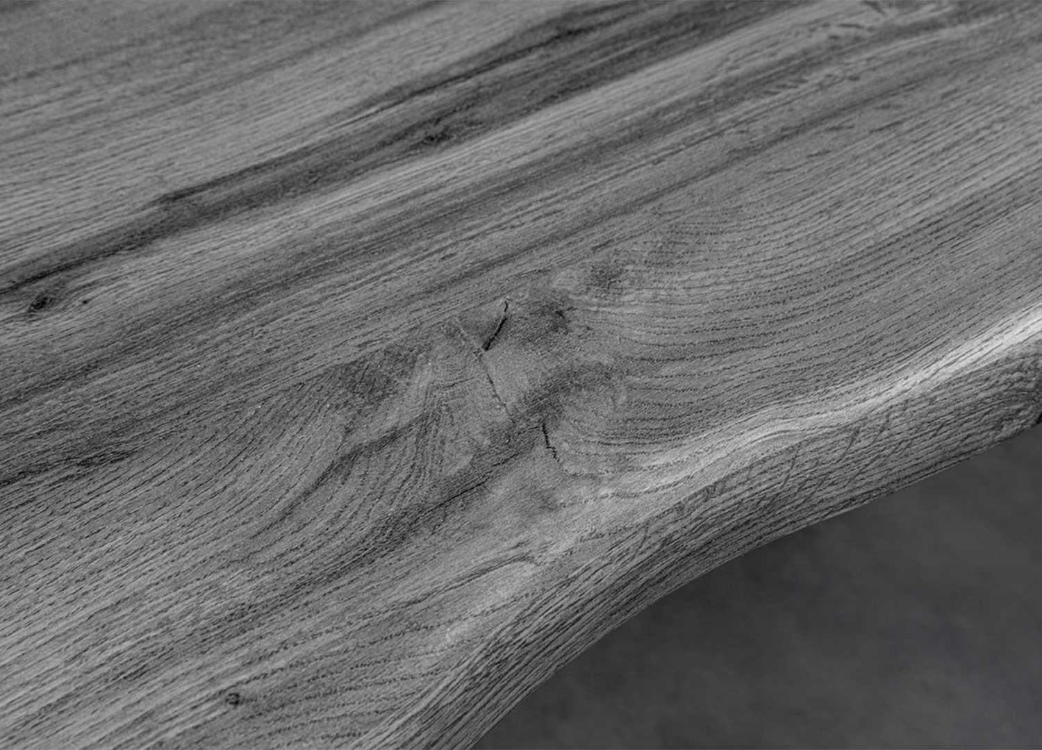 Table de bar en bois aspect chêne sauvage gris Joka