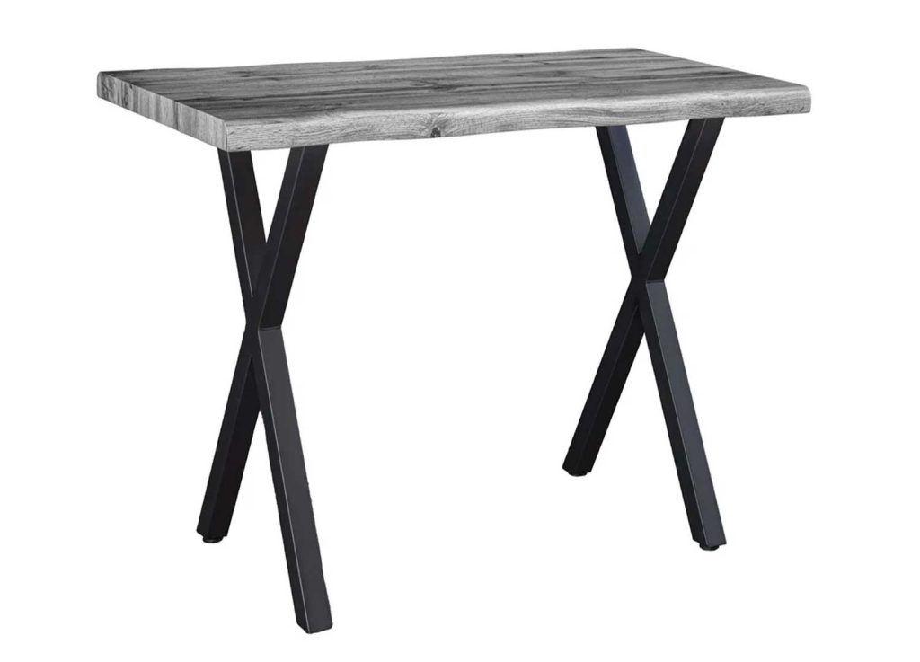 Table de bar en bois aspect chêne sauvage gris Joka