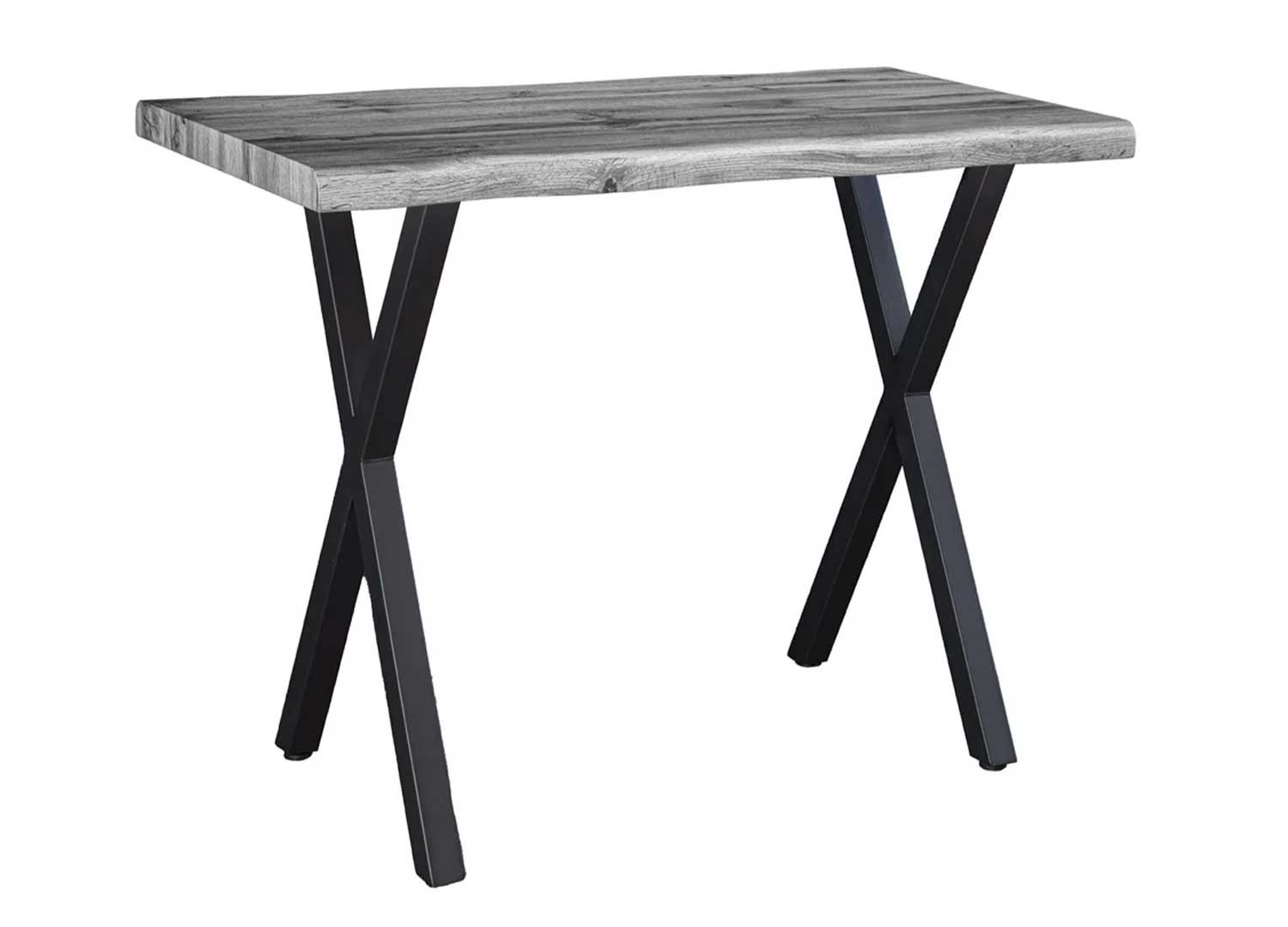 Table de bar en bois aspect chêne sauvage gris Joka