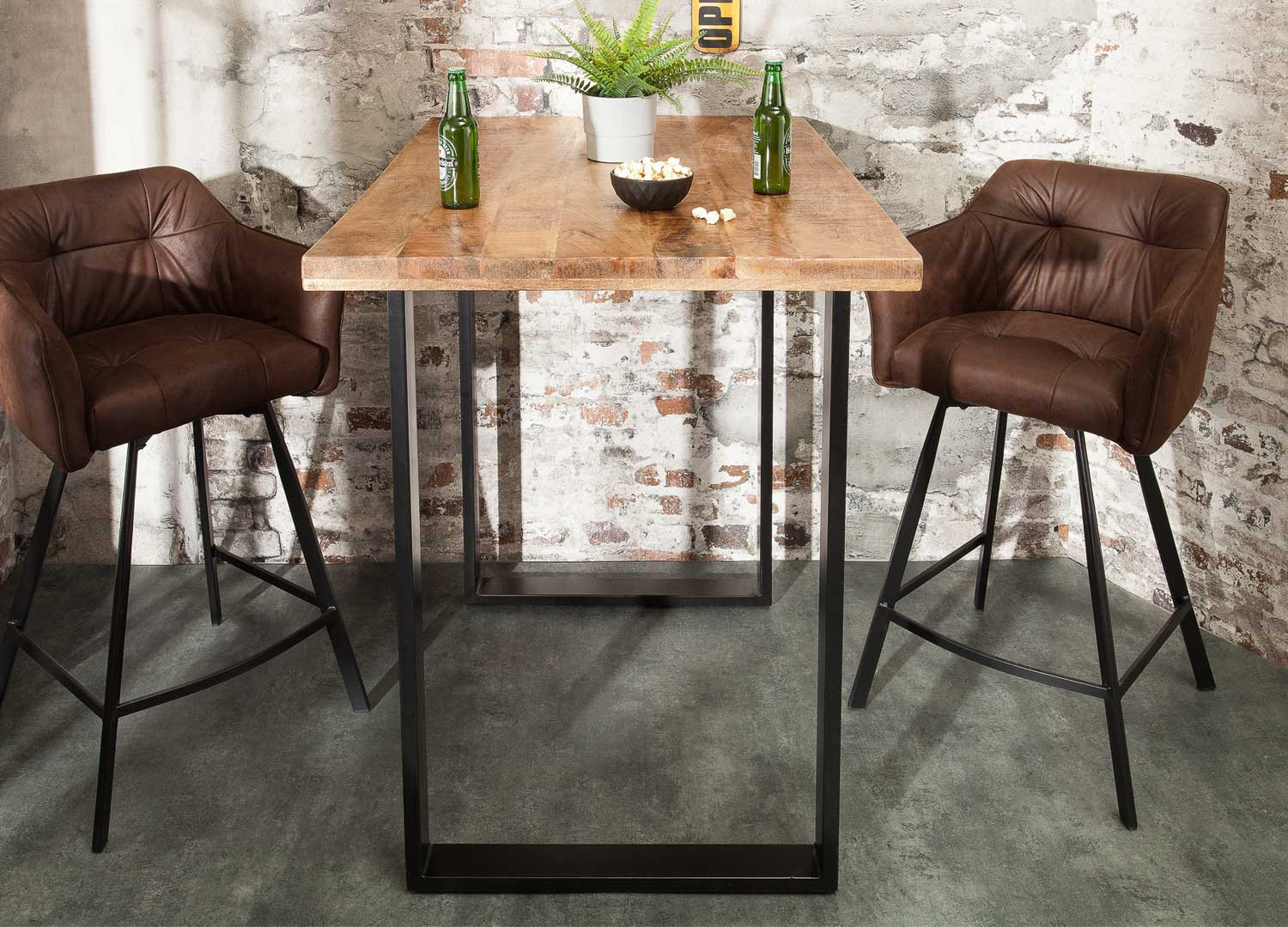 Table de bar en bois massif de manguier 120 cm