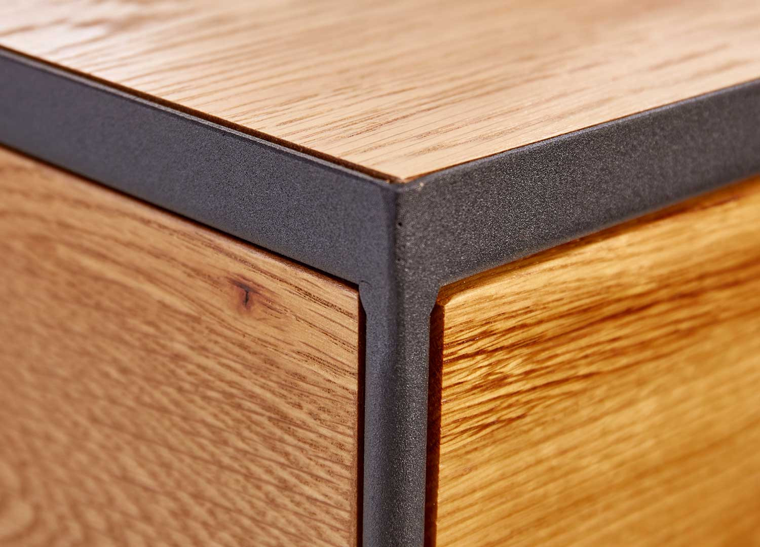 Table de chevet 1 tiroir et étagère chêne sauvage et métal