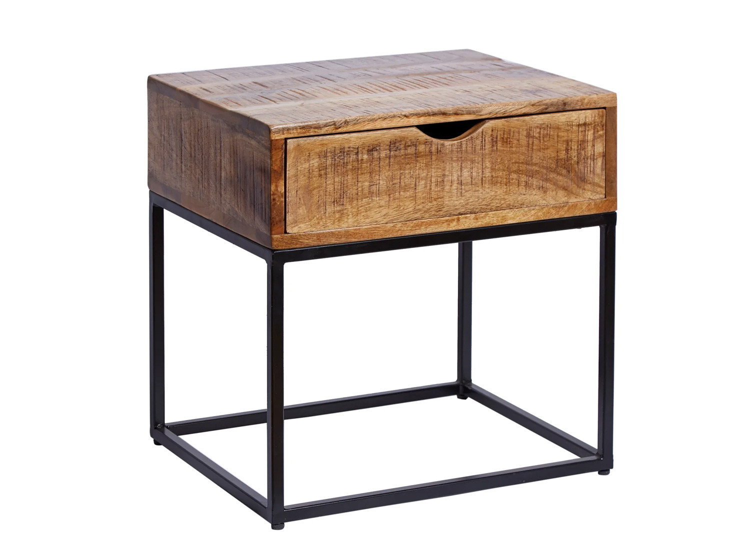Table de chevet en manguier et métal Nest